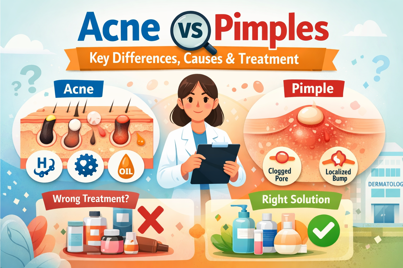 Acne vs Pimples key difference casues & treatment