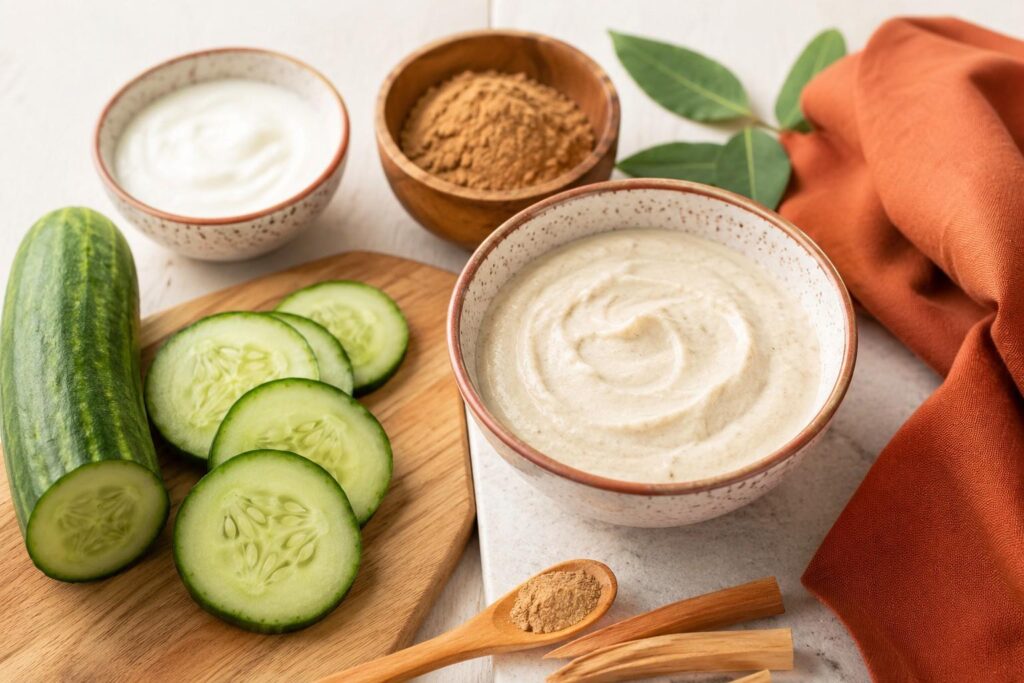 Cucumber + Curd + Sandalwood Powder (The Summer Soothe Pack