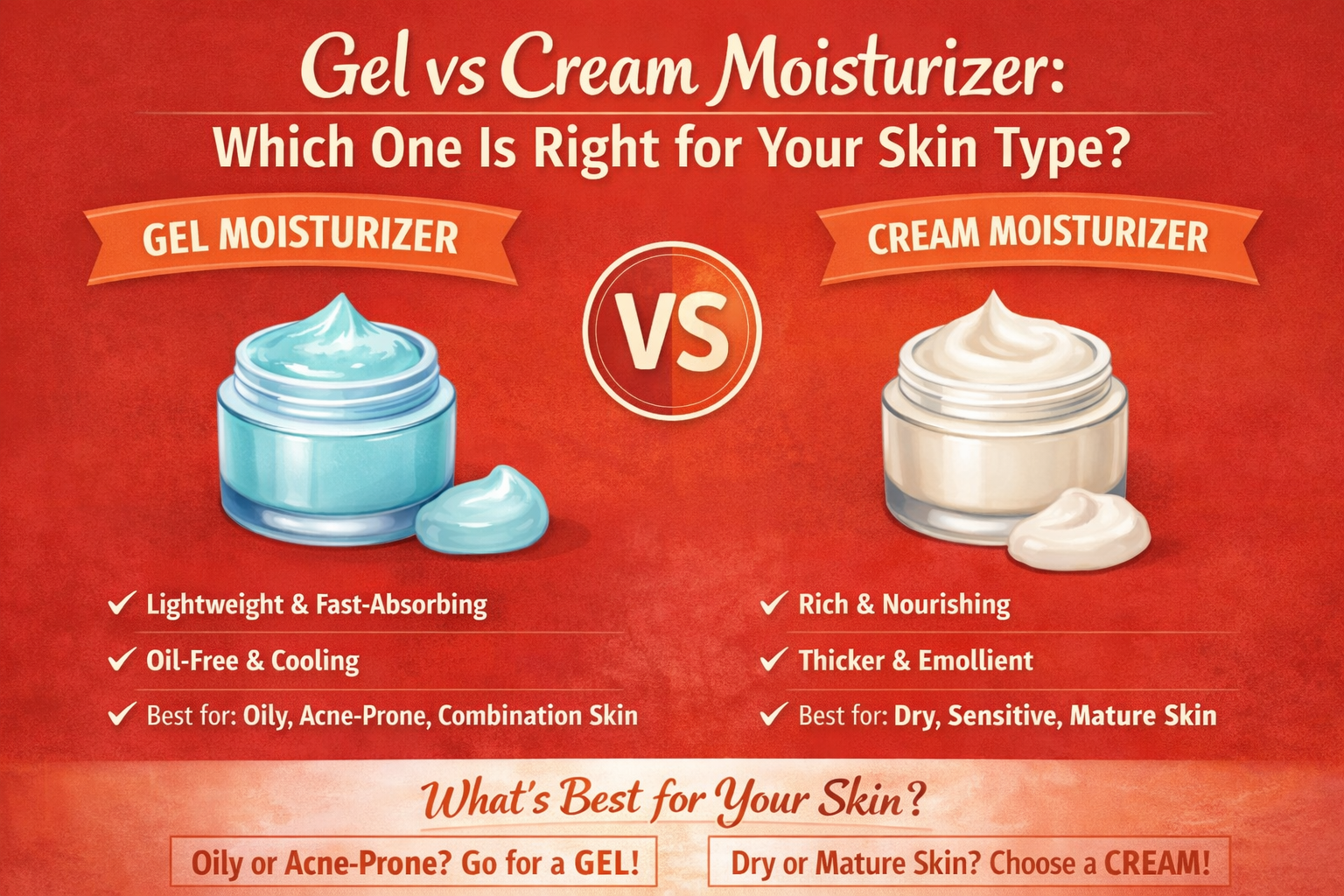 Gel vs Cream Moisturizer Which One Is Right for Your Skin Type