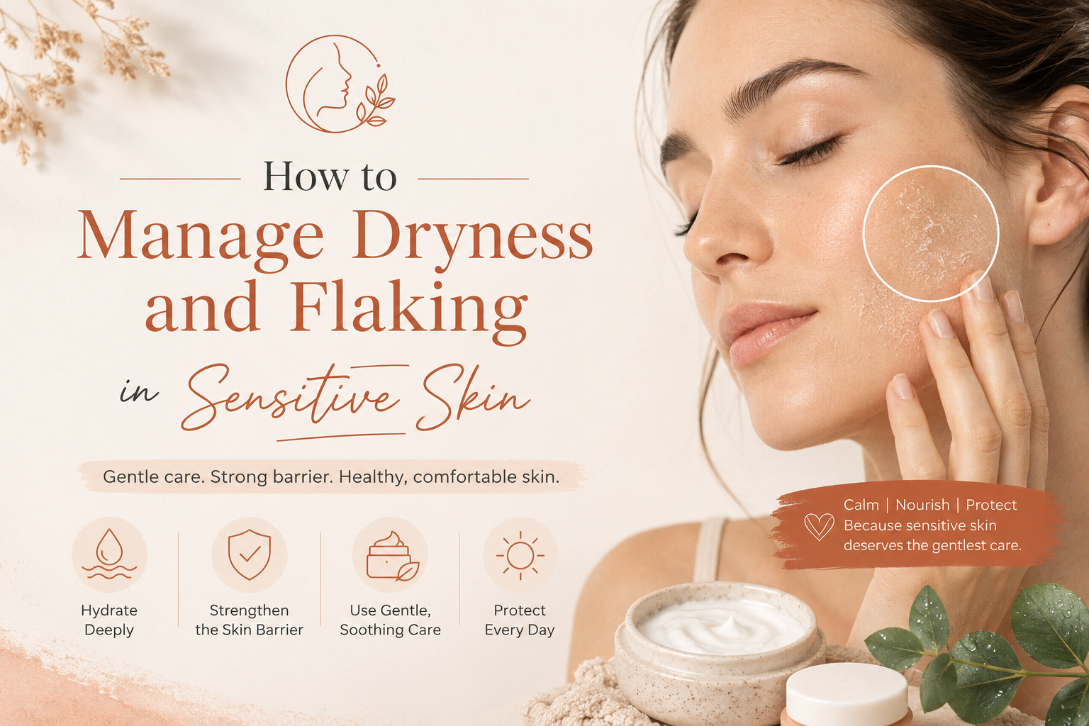 Manage dryness and flaking for sensitive skin