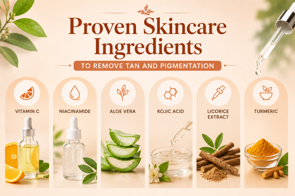   Proven Skincare Ingredients to Remove Tan and Pigmentation