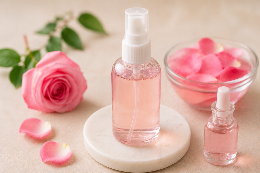 rose water and glycerin toner for hydrated skin