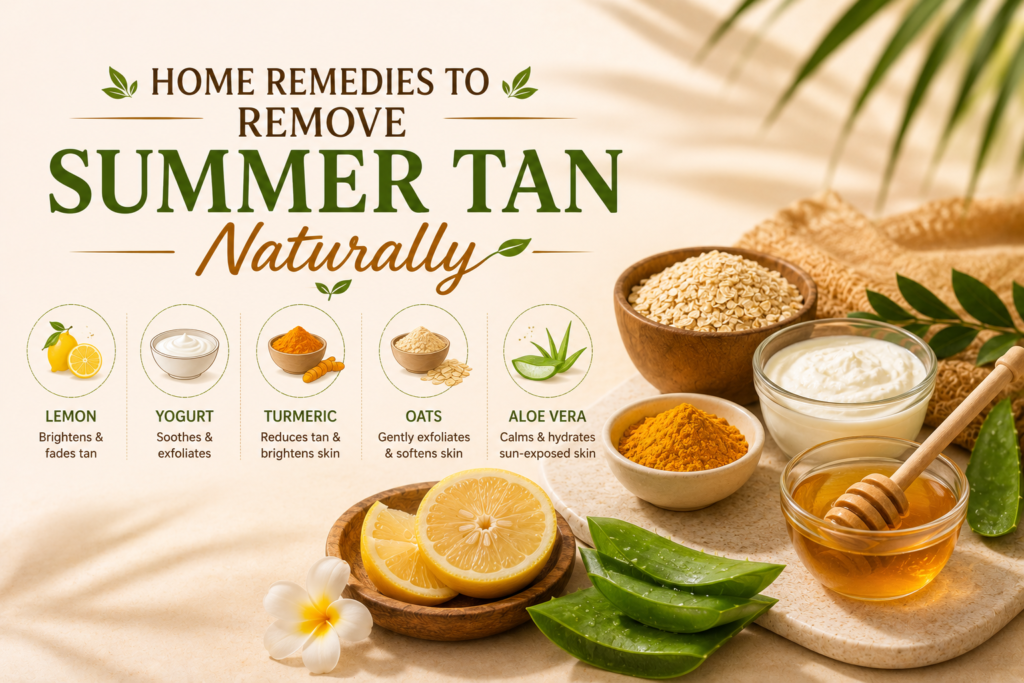home remedies to remove summer tan naturally