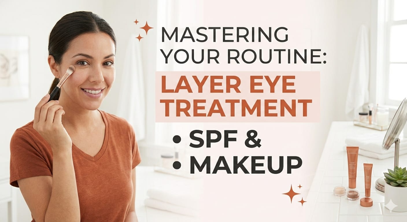 layer eye treatment SPF and makeup