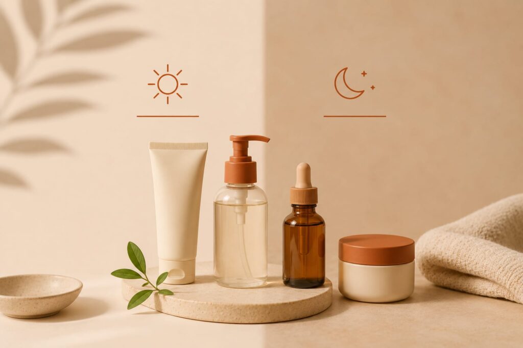 morning and night natural skin carte routine
