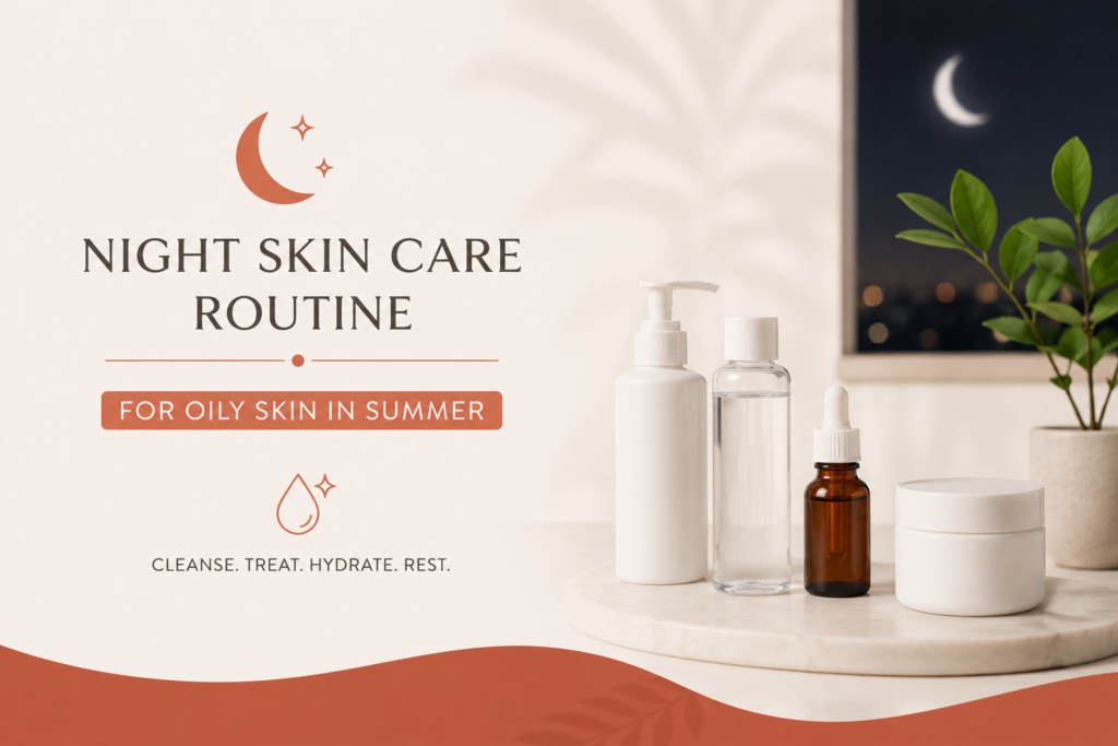 Night skincare routine for oily skin