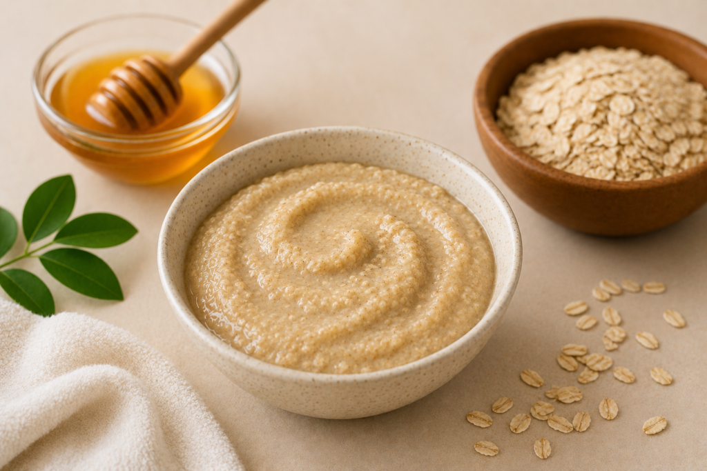 oatmeal honey scrub for sensitive dull skin
