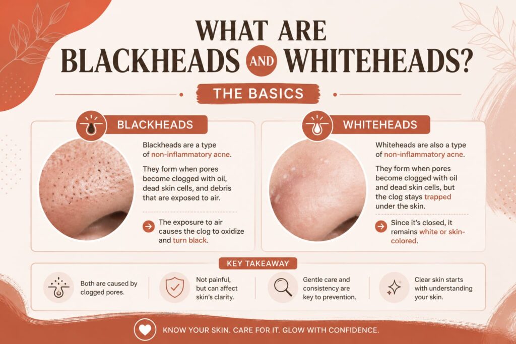 what are blackheads vs whiteheads?