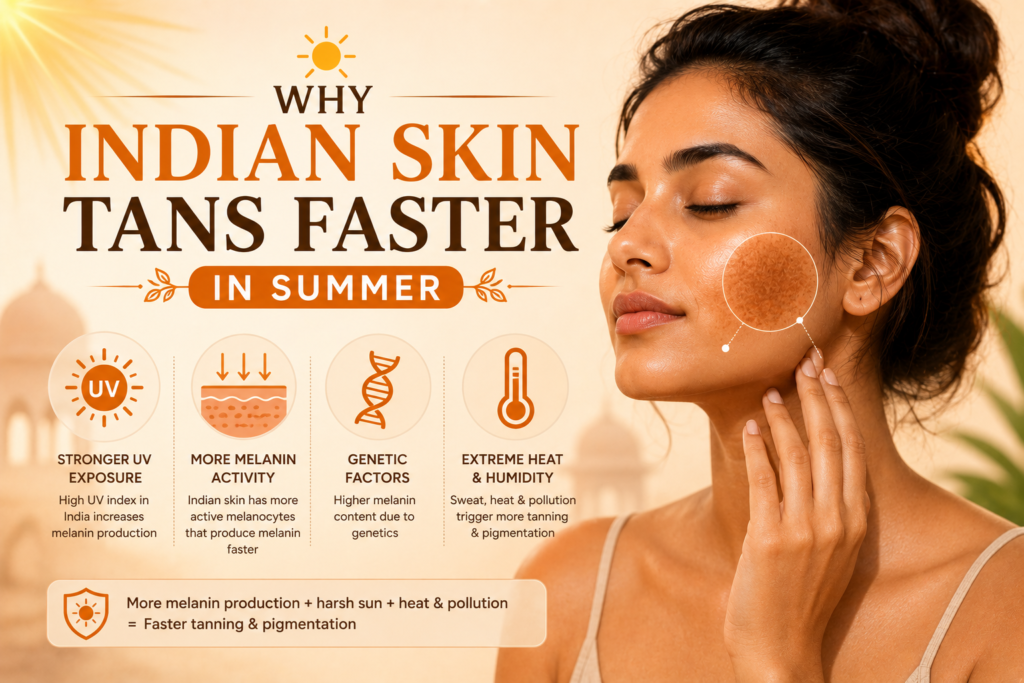 why Indian skin tans faster in summer