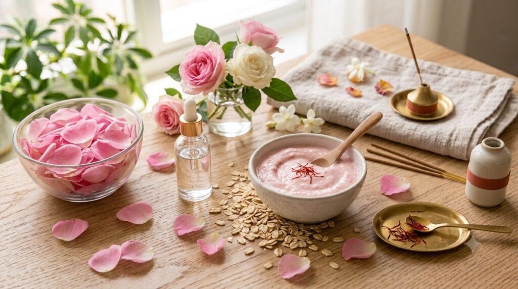 7. Rose Petal and Glycerin Face Pack — Gentle and Fragrant
