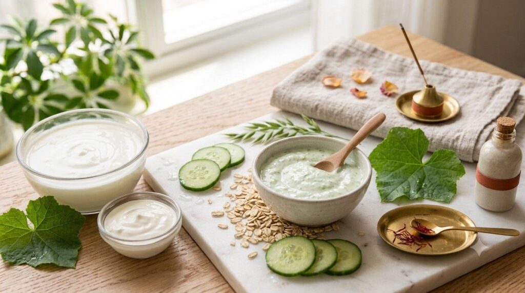 Cucumber and Cream Face Pack — Cooling and Refreshing