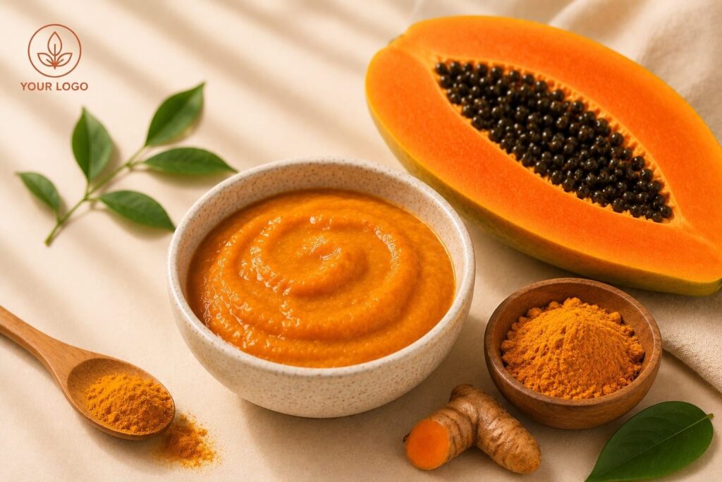 Papaya turmeric face pack