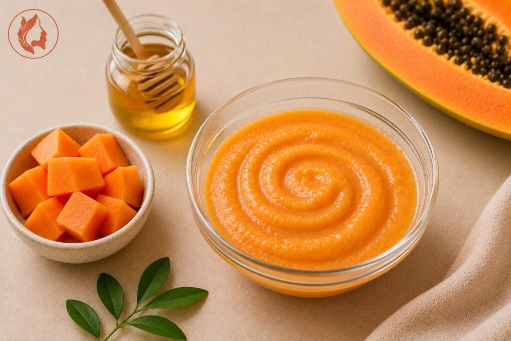 papaya and honey enzyme face pack for dry dull skin