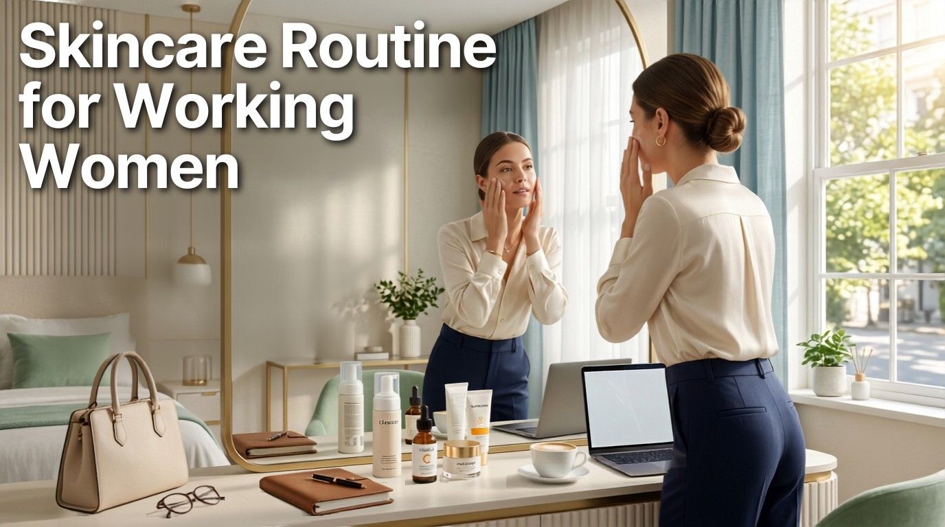 Skincare routine for working women