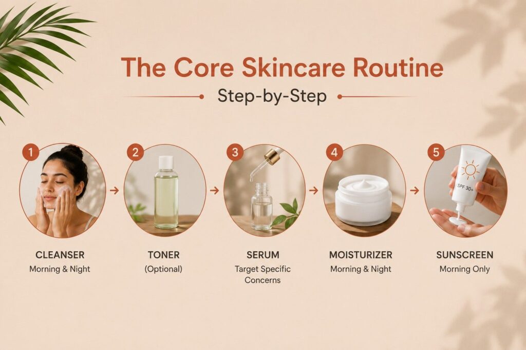 The Core Skincare Routine: Step-by-Step